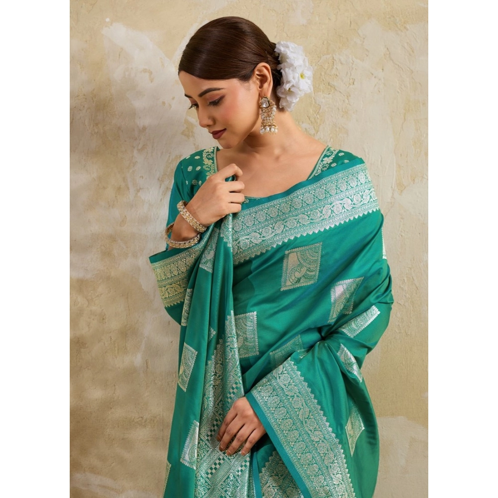 PID-67087-Women-s-Silk-Blend-Printed-Saree-With-Unstitched-Blouse-5-5-Mtr-Sea-Green-1-1000x1000-1.webp Women's Silk Blend Printed Saree With Unstitched Blouse 5.5Mtr (Sea Green) - Image 1