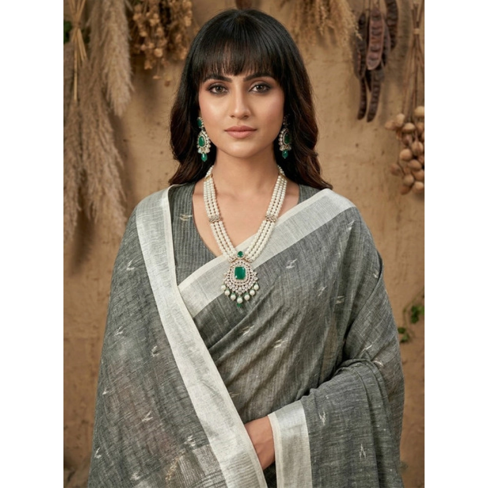 PID-67099-Women-s-Linen-Cotton-Printed-Saree-With-Unstitched-Blouse-5-5-Mtr-Gray-1-1000x1000-1.webp Women's Linen Cotton Printed Saree With Unstitched Blouse 5.5Mtr (Gray) - Image 1