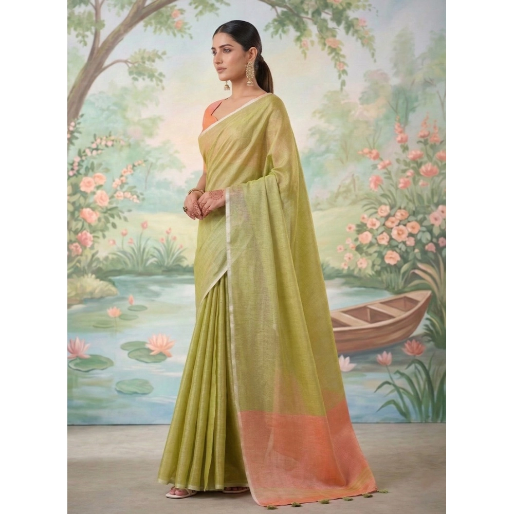 PID-67111-Women-s-Tissue-Silk-Soild-Saree-With-Unstitched-Blouse-5-5-Mtr-Green-1-1000x1000-1.webp Women's Tissue Silk Solid Saree With Unstitched Blouse 5.5Mtr (Green) - Image 1