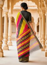 Women's Silk Kalamkari Printed Saree With Unstitched Blouse - 5.5 Mtr (Multicolor) - Image 3