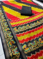 Women's Silk Kalamkari Printed Saree With Unstitched Blouse - 5.5 Mtr (Multicolor) - Image 5