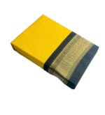 Women's Cotton Silk Solid Saree With Unstitched Blouse - 5.5 Mtr (Yellow-Black) - Image 2