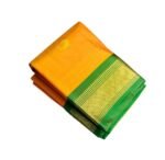 Women's Cotton Silk Solid Saree With Unstitched Blouse - 5.5 Mtr (Yellow-Green) - Image 2